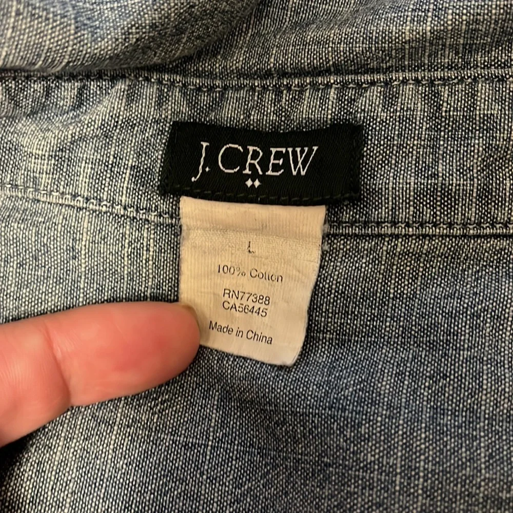 Jcrew Half Button Down Chambray Shirt - Picture 2 of 3